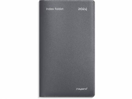 Index Planner PP grå foldet 8,8x16,6cm 2024 0810 00