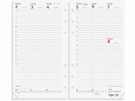 Ugekalender System PP Refill 9,5x16,8cm højformat 2024 2750 00 