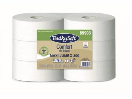 Toiletpapir Bulky Soft Comfort Maxi 2-lags hvid 300m 6rul/kar