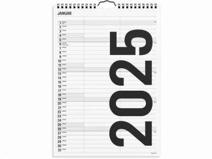 Familiekalender Black and white 2 kol. 2025