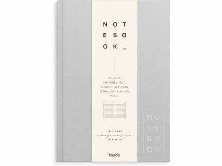 Notebook Textile A5 light grey lined