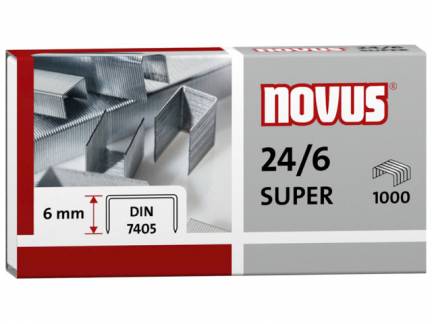 Hæfteklamme Novus re+new 24/6 Super 1000st/pk