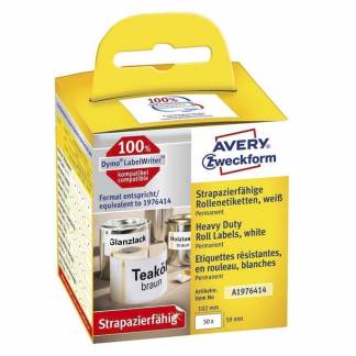Etiket Avery stærk t/printer 59x102mm 50stk/rul polyester