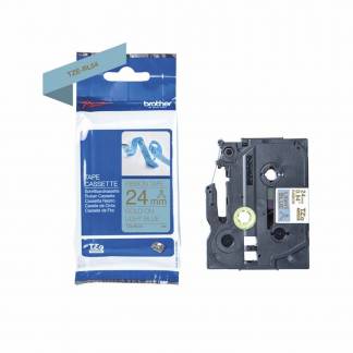 Labeltape Brother TZe-RL54 24mmx4m guld på lyseblå satin