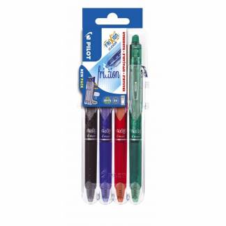 Kuglepen Pilot FriXion Clicker ass. 4stk/sæt 0,7mm