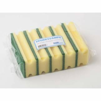 Skuresvamp Cleanline m/håndtag grøn 7x15cm