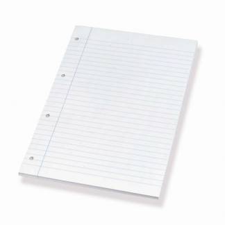 Standardblok u/omslag A4 linieret m/4 huller Hvid