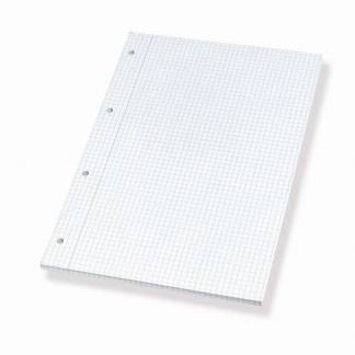 Standardblok u/omslag A4 kvadreret m/4 huller Hvid 