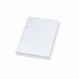 Standardblok u/omslag A5 kvadreret m/2 huller Hvid 