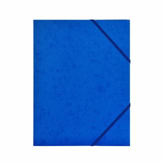 Kartonmapper C4 med 3 klapper & elastik bl&aring; 400g