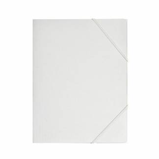 Kartonmapper C4 med 3 klapper & elastik hvid 400g