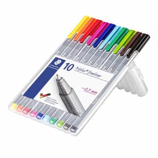 Fineliner Staedtler triplus ass. 0,3mm  334-SB10 10stk/sæt