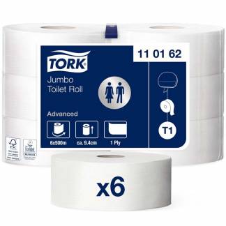 Toiletpapir Tork Jumbo T1 Advanced 1-lag 110162 6rl/kar