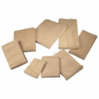 Papirpose m/snor 3kg 50g brun 300x375mm 500stk/pak