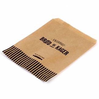 Bagerpose 0,5kg ribbet brun Friskbagt br&oslash;d og kager 1000stk