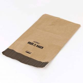 Bagerpose 2,5kg ribbet brun Friskbagt br&oslash;d og kager 1000stk