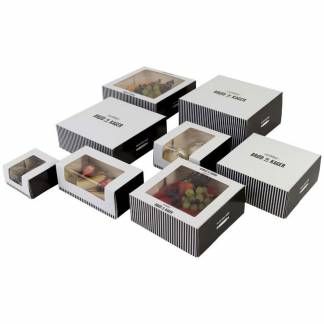 Kage&aelig;ske 190x190x80mm m/l&aring;g & rude 100st friskbagt