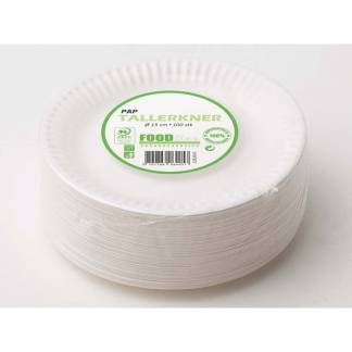 Tallerken kaffe pap 15cm 100stk/pak