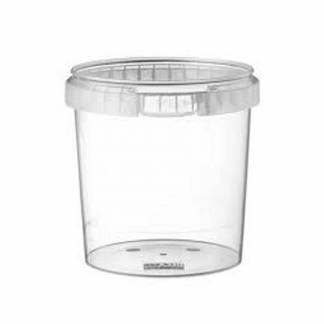 Plastbøtte + låg handy-lock PP Ø133x130mm 1180ml 180sæt/kar