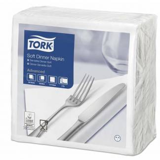 Servietter Tork 3-lags hvid 39cm 12x100stk/kar