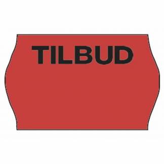 Etiket Meto 26x16mm fluor. rød nonperm. lim 5 TILBUD