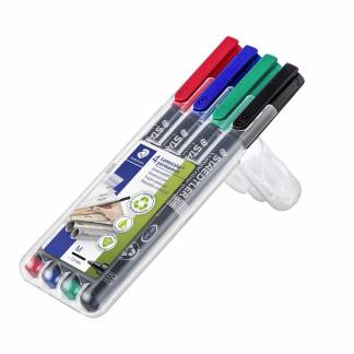 OHP-pen Lumocolor assorteret M 0,8-1mm 317 WP4 permanent 4stk/pak