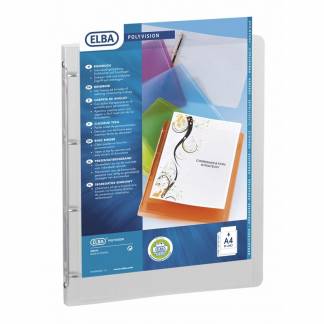 Indstiksmappe A4 Polyvision 15mm m/forsidelomme klar