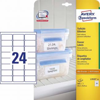 Fryselabel Avery 63,5x33,9mm 24stk/ark 25ark/pak L7970-25