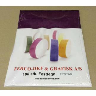 Festtegn TYSTAR 250x20mm hvid