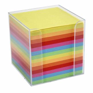 Kubusdispenser kulørt Folia 700ark 9,5x9,5x9,5 cm