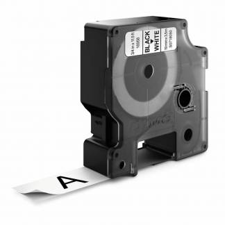 Labeltape DYMO D1 16958 S0718050 19mmx3,5m sort på hvid nylon flex