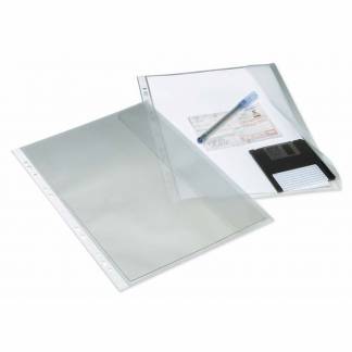 Dokumentlomme m/flap A4 PP kopi/refleksfri 10stk/pak