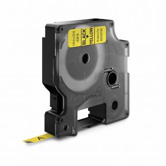 Labeltape DYMO D1 43618 S0720790 6mmx7m sort på gul