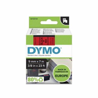 Labeltape DYMO D1 40917 S0720720 9mmx7m sort på rød