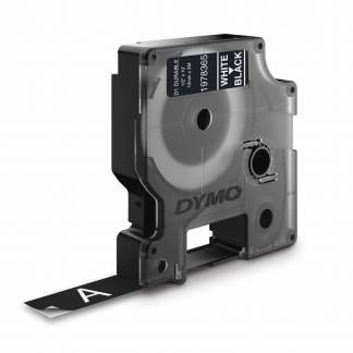 Labeltape DYMO D1 durable ekstra stærk 12mmx3m hvid på sort