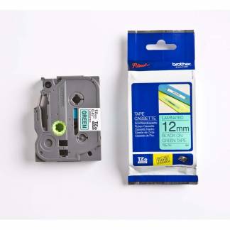 Labeltape Brother TZ731 12mmx8m sort på grøn lamineret