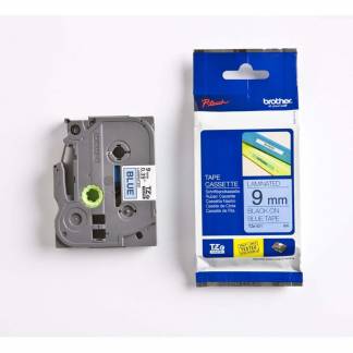 Labeltape Brother TZe-521 9mmx8m sort på blå lamineret
