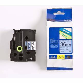 Labeltape Brother TZe-561 36mmx8m sort på blå lamineret