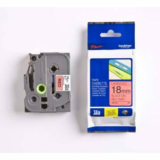 Labeltape Brother TZe-441 18mmx8m sort på rød lamineret