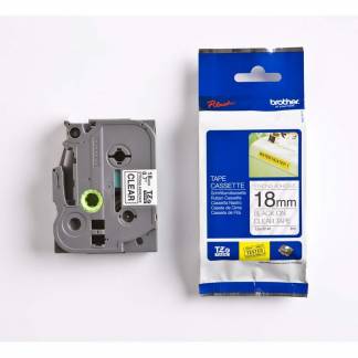 Labeltape Brother TZe-S141 18mmx8m sort på klar stærk klæb