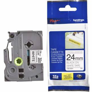 Labeltape Brother TZe-S251 24mmx8m sort på hvid stærk klæb