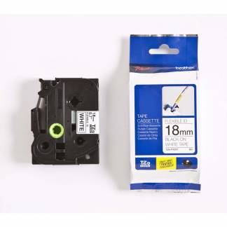 Labeltape Brother TZe-FX241 18mmx8m sort på hvid fleksibel