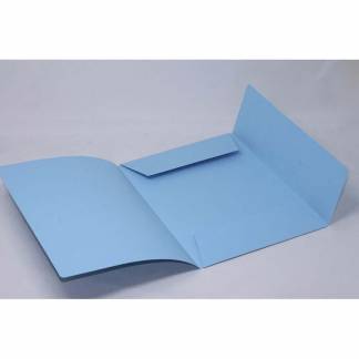 Mappe 125 A4 dokument karton 250 g m/3 klapper blå