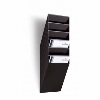 Brochureholder Flexiboxx A4 sort 6 fag stående t/væg