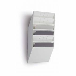 Brochureholder Flexiboxx A4 hvid 6 fag liggende t/væg