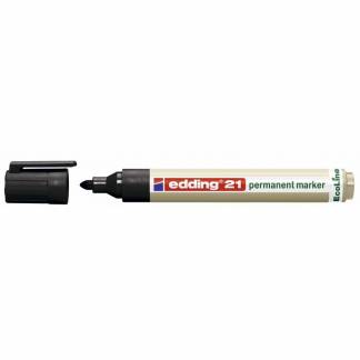 Marker Edding 21 ECOLINE sort perm. 1,5-3mm rund spids