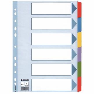 Faneblad Esselte Mylar A4 6-delt flerfarvet