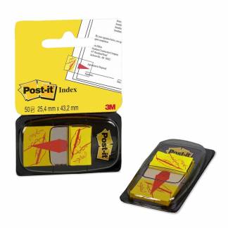 Post-it indexfaner 25x43mm underskriv her 50stk/pak