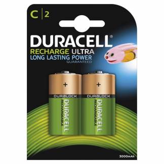 Batteri Duracell genopladelig C 3000mAh 2stk/pak