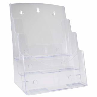 Brochureholder bnt klar A4 3 rum bord/væg 297x210mm
